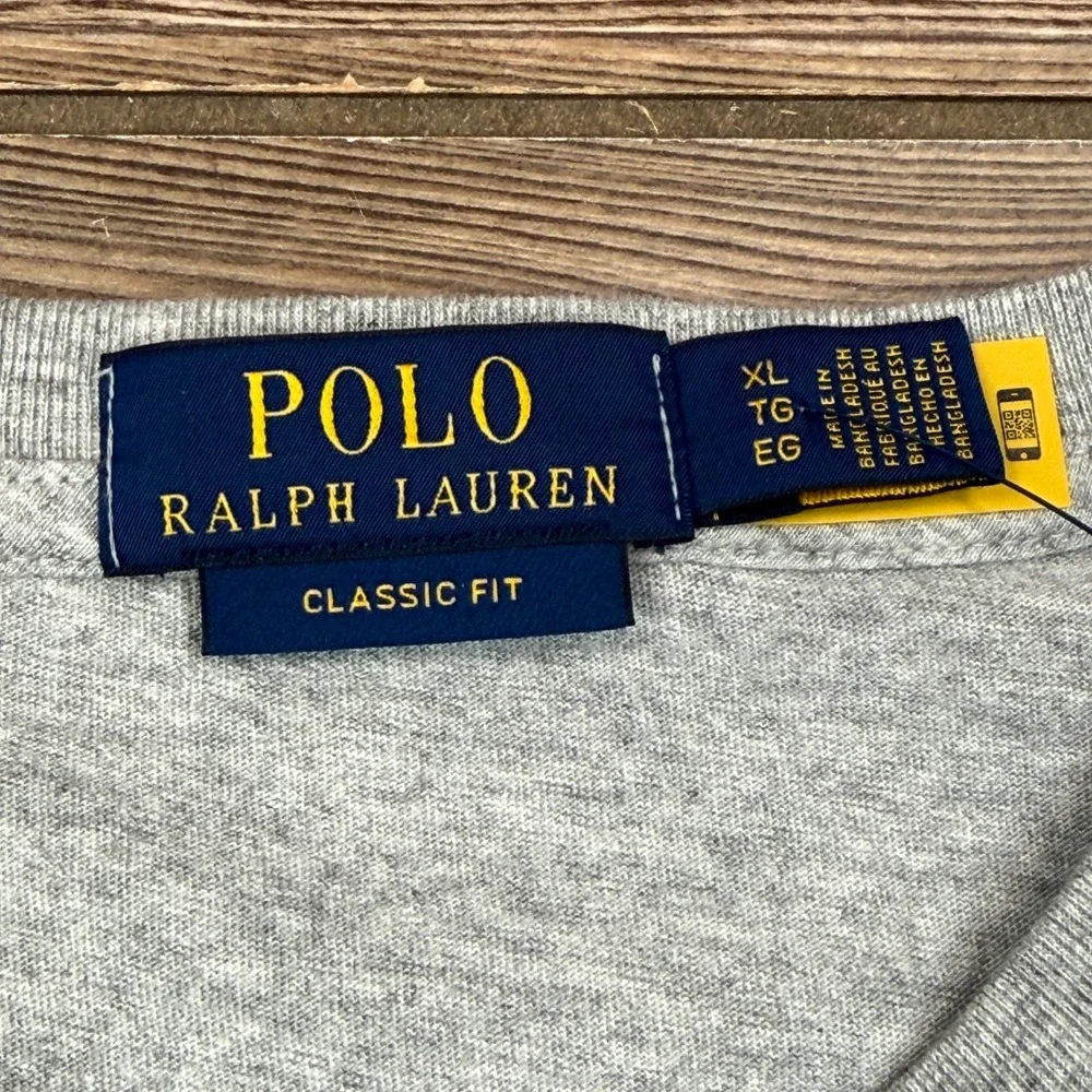 Polo Ralph Lauren Mens XL T-Shirt Gray Athl Div 67 Winged Foot Classic Fit NEW